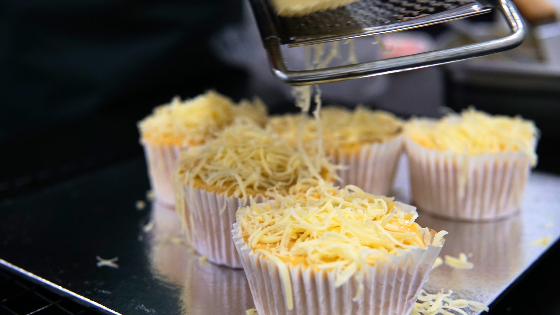 yema chiffon cupcake with cheese toppings