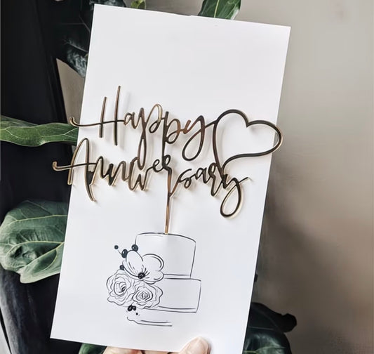 Happy Anniversary Cake Topper